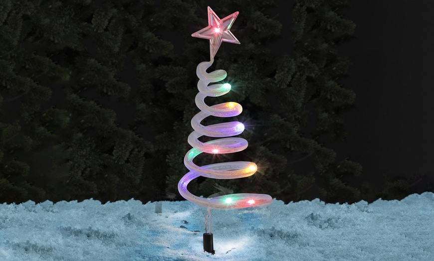 Image 3: 40 LED Spiral Christmas Tree Pathway Lights