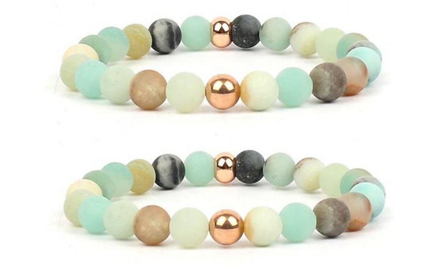 Image 8: Bracelet de méditation avec pierres d'amazonite