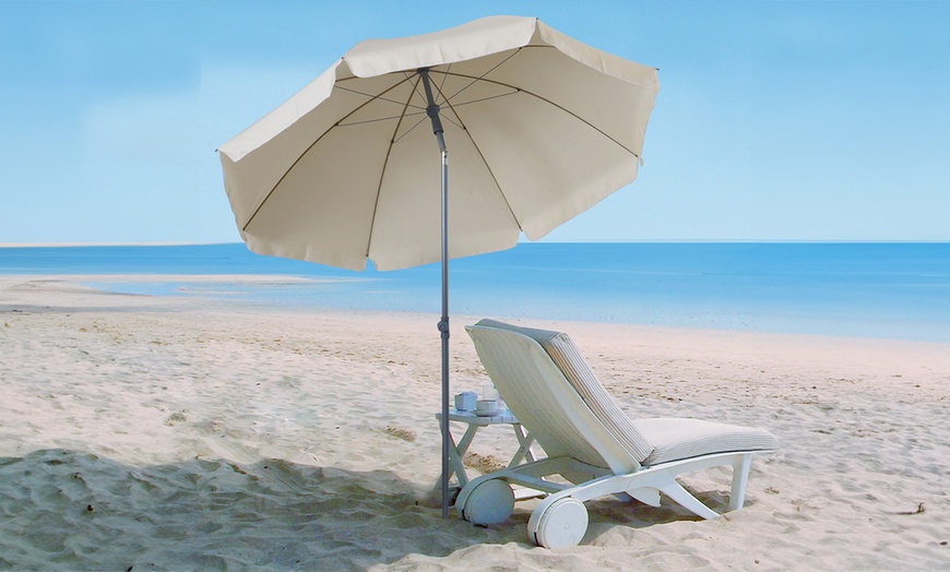 Image 1: Outsunny Beach Umbrella