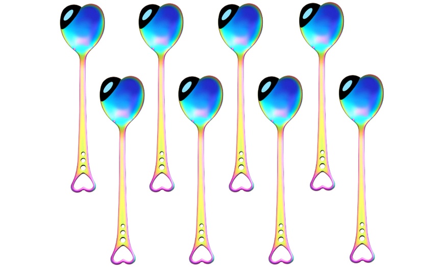 Image 10: 4, 5, 8 or 10 Heart Teaspoons