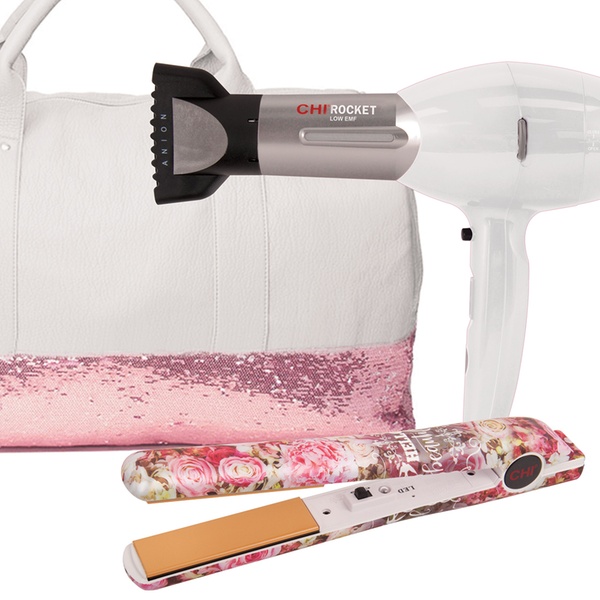 chi flat iron and blow dryer set