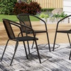 Image 1: Four Packs of Outdoor Patio Metal Wicker Stackable Dining Chairs 