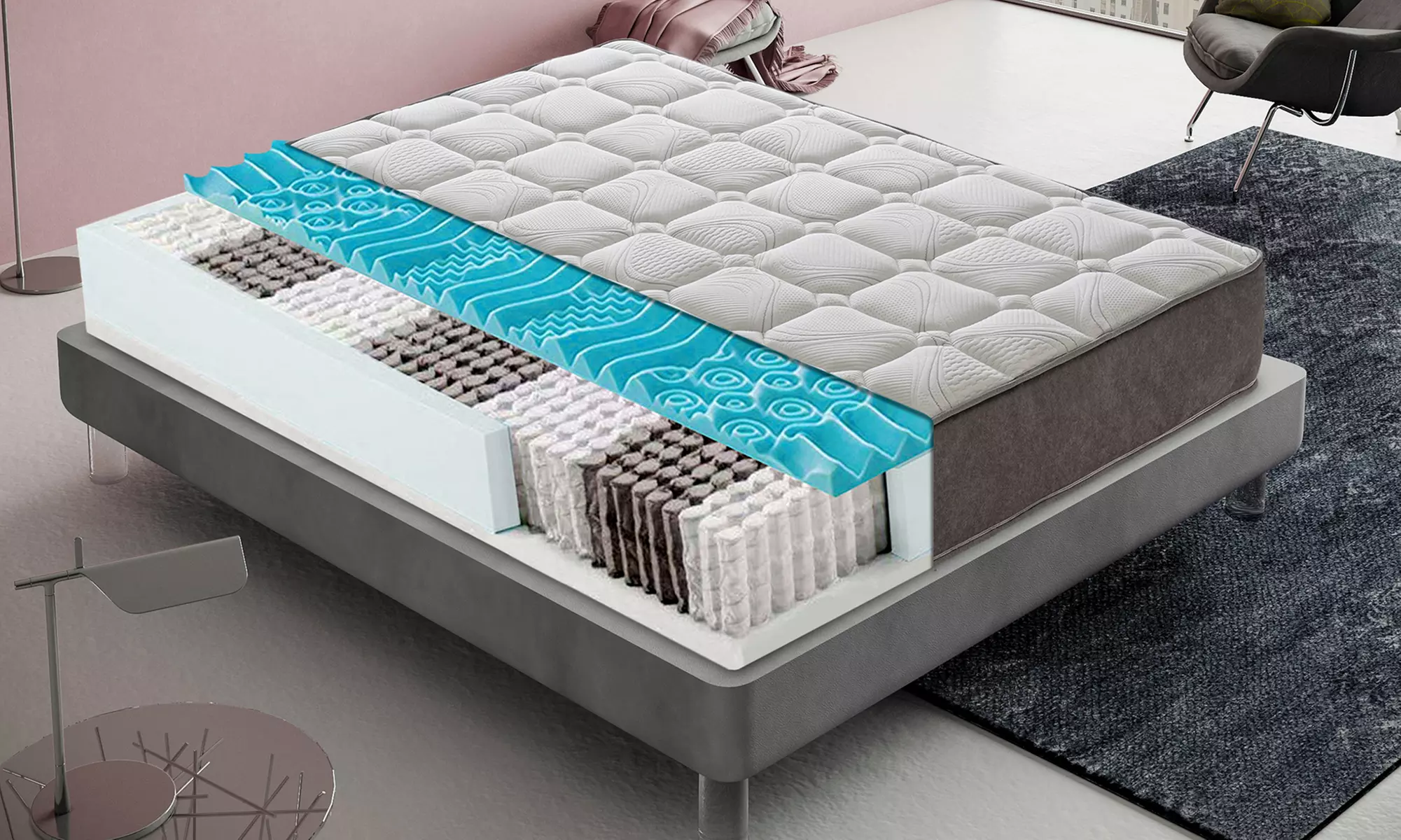 Materasso Hybrido con gel 13 zone disponibile in varie dimensioni e con spedizione gratuita - Primary Image