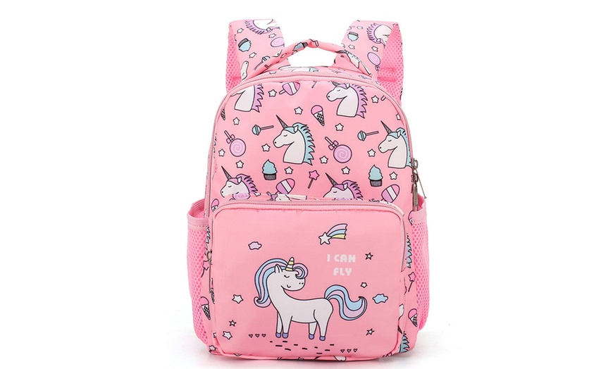 Image 4: Cartoon Unicorn School Backpack for Kids