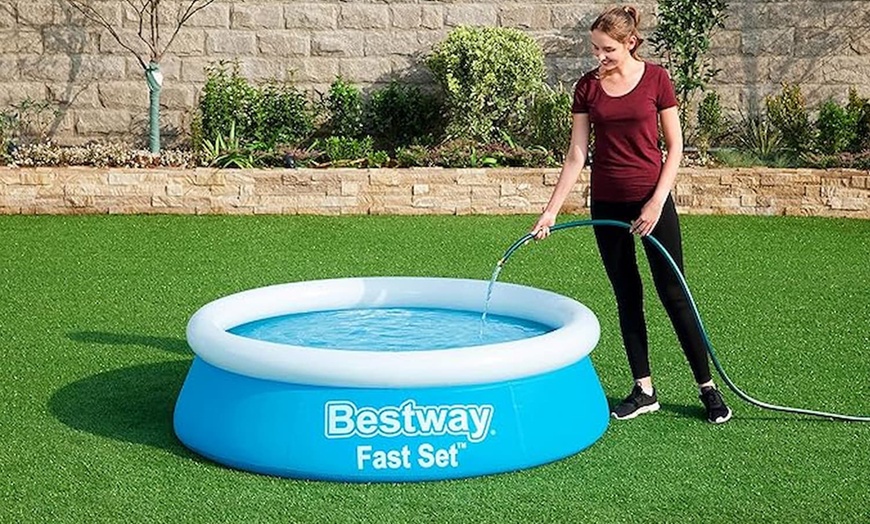 Image 7: Bestway rundes, aufblasbares oder selbstaufstellendes Planschbecken