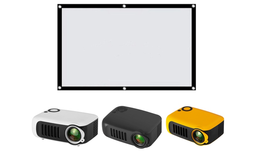 Image 2: A2000 Mini Home LCD Projector or Screen