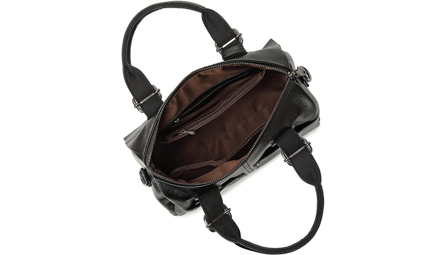 Image 8: Premium Leather Crossbody Bag With Large Capacity