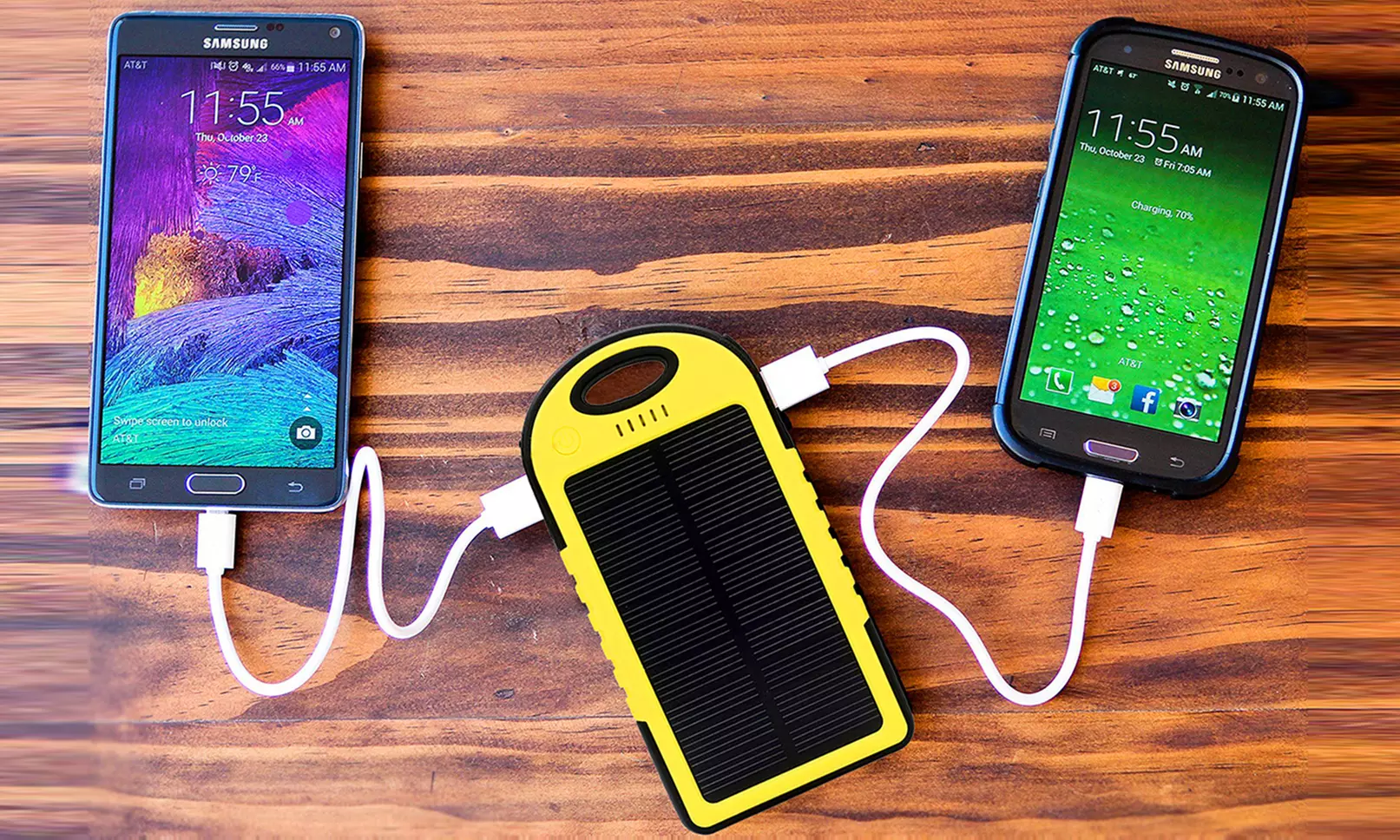 5,000 mAh Water Resistant Solar Smartphone Charger with Clip - Primary Image