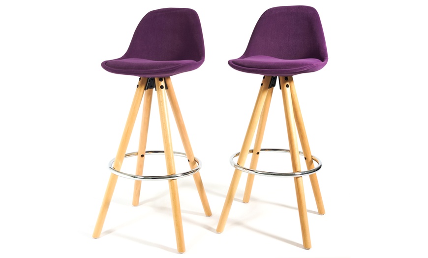 Image 32: Barcelona Retro-Style Bar Stool Two-Piece Set