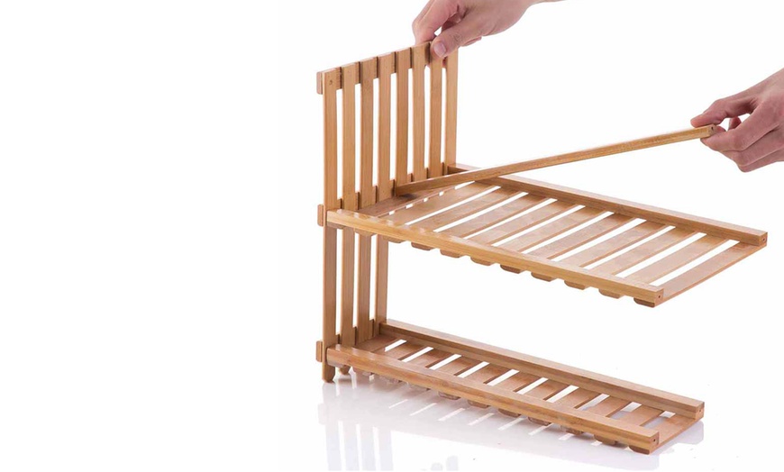 Image 4: Two Tier Multipurpose Wooden Display Shelf