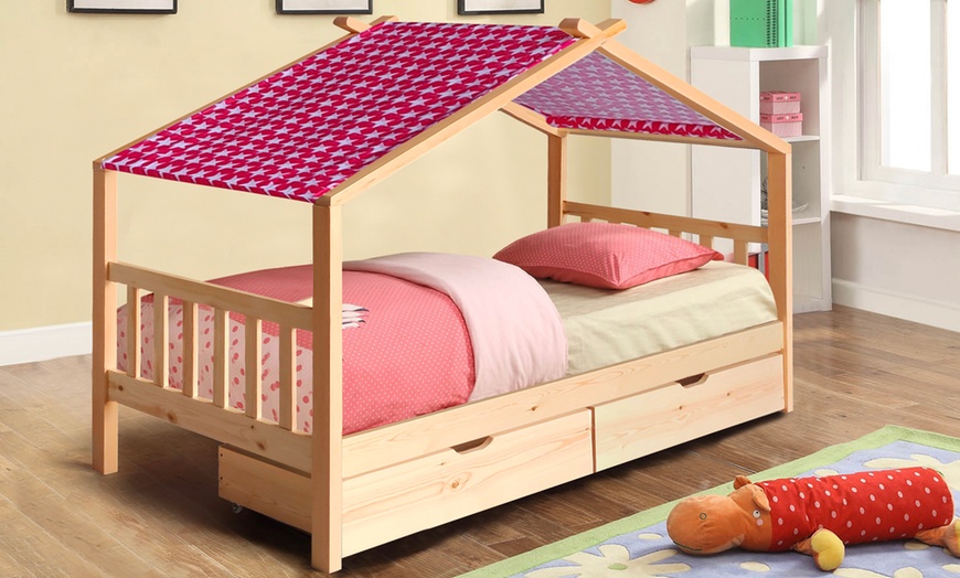 Image 7: Milverton Children's Storage House Bed with Optional Tent and Mattress