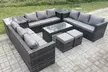 Fimous Outdoor-Lounge Gartenmöbel-Set aus Polyratten in Grau - Second Medium