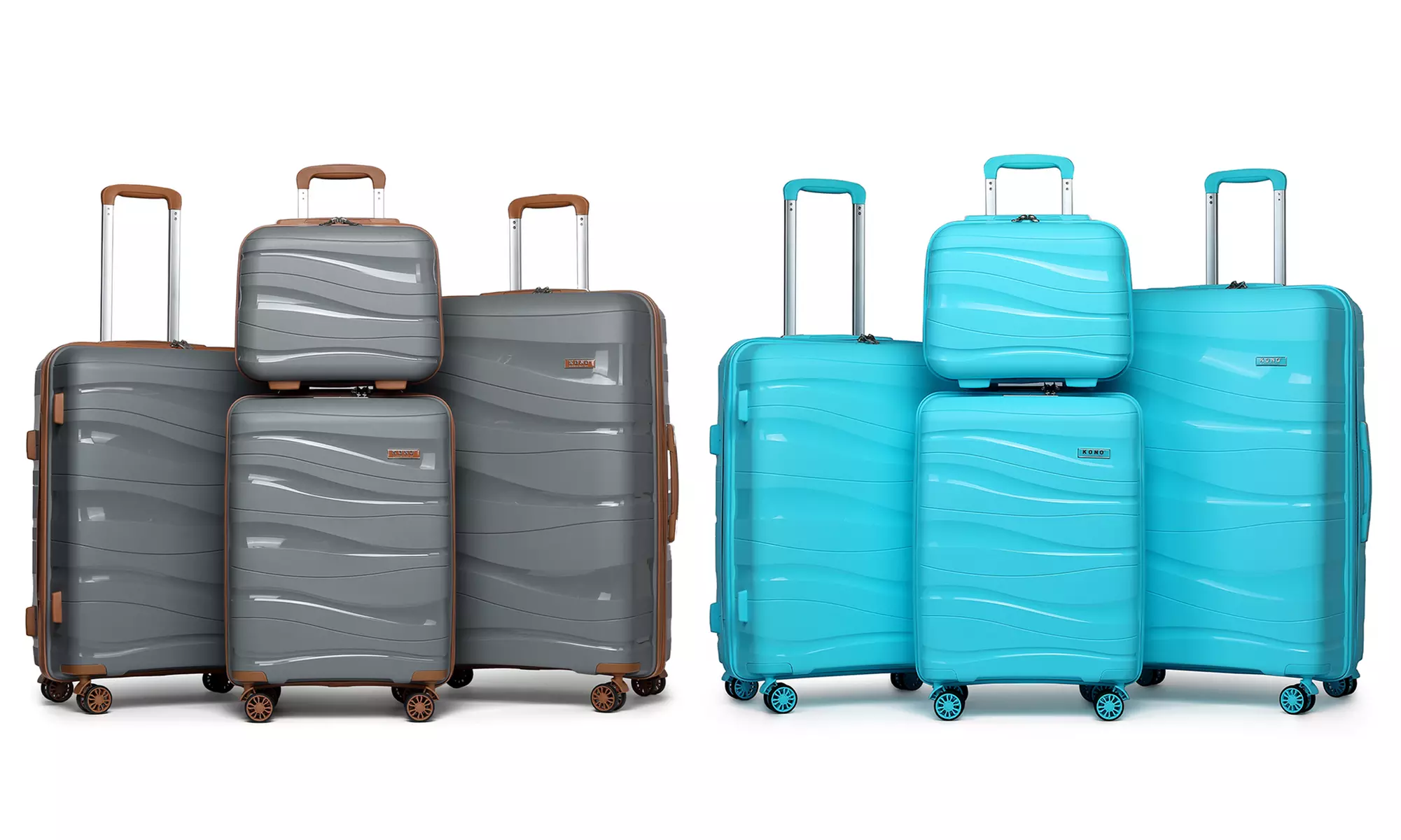 Hartschalenkoffer einzeln oder im 4er-Set in Grau oder Blau - Primary Image