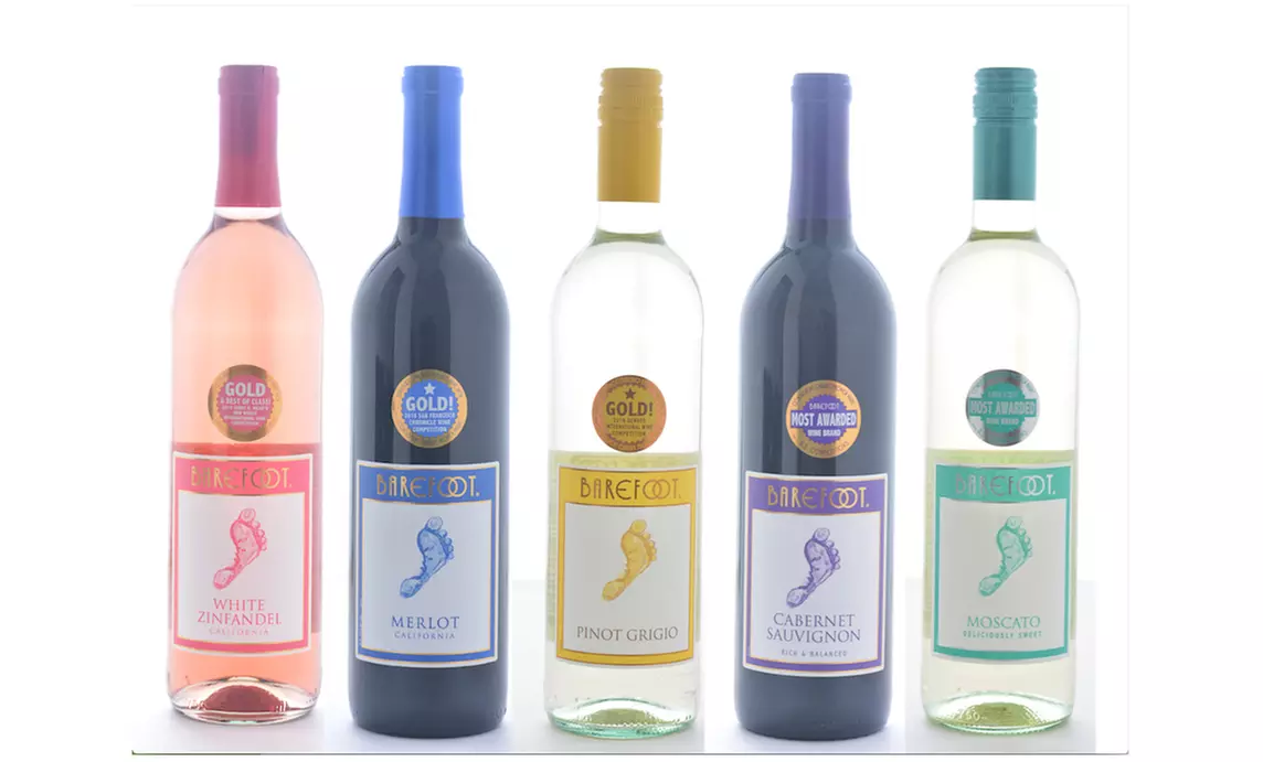 3, 6, or 12 Bottles of Barefoot Wine from WineOnSale.com (Up to 58% Off) - Primary Image