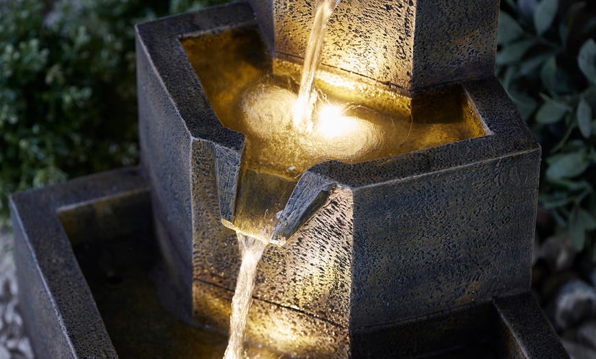 Image 4: Three-Tier Squared Bowl Cascading Water Feature