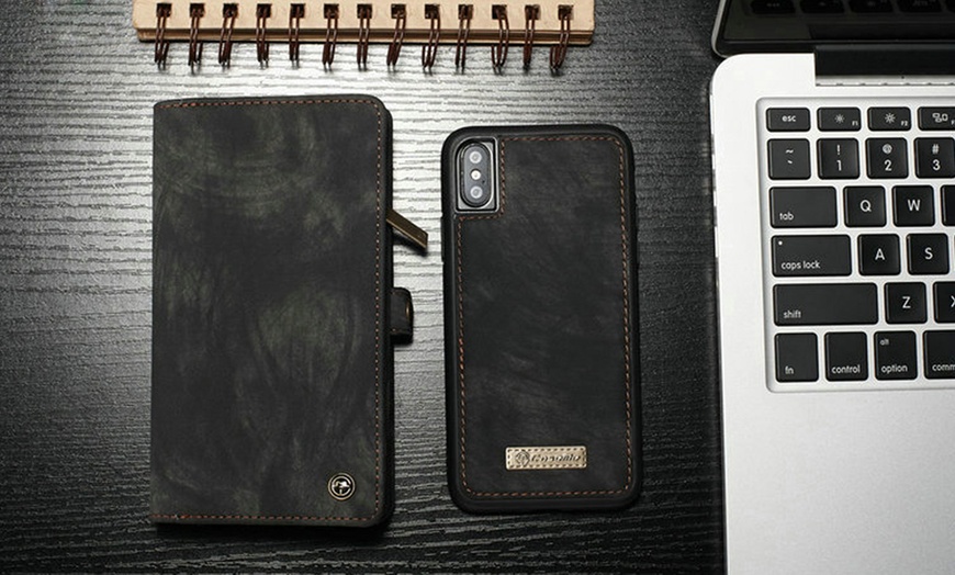 Image 8: Magnetic Wallet Case for iPhone