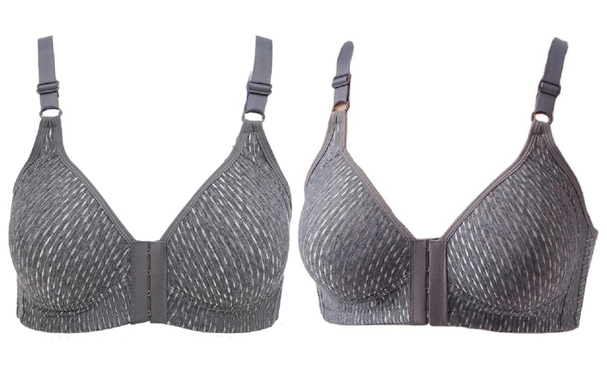 Image 7: Breathable Front Closure Push Up Bra