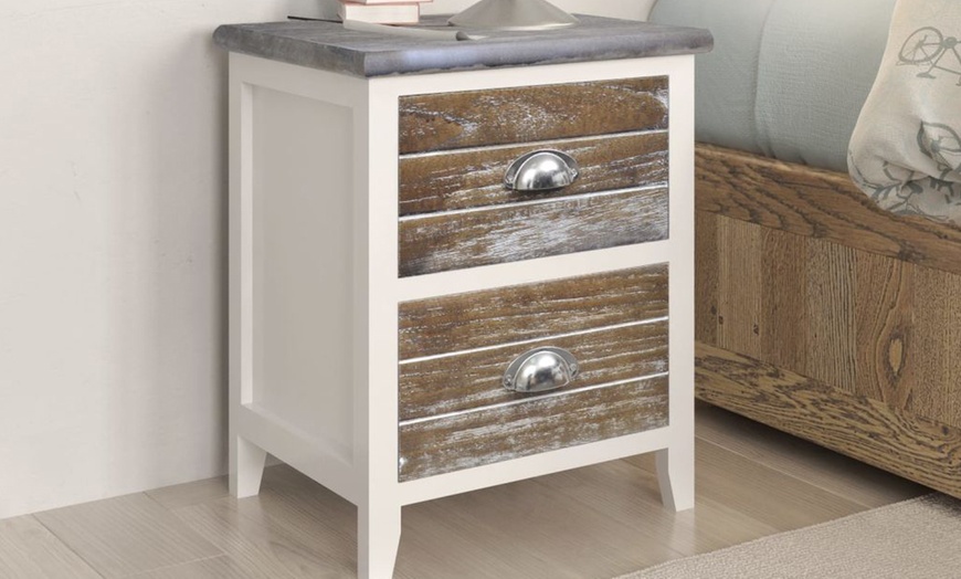 Image 11: Rustic-Style Bedside Cabinet