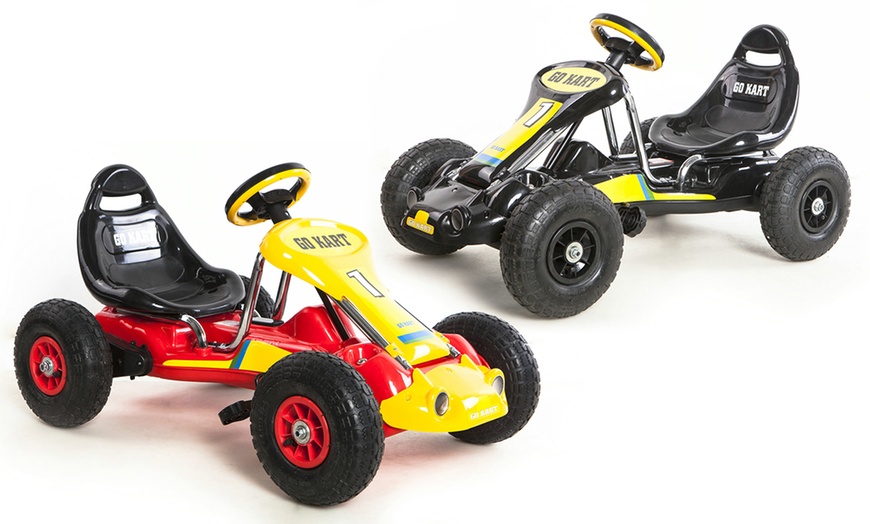 Image 2: Kids' Manual Go Kart with Lights