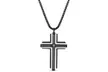 Simply Steel Men's Stainless Steel 2-Tone Layered Lord's Prayer Cross Necklace - Image 2