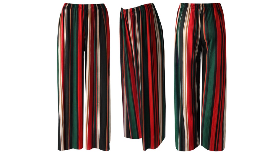 Image 2: Women's Striped Palazzo Trousers