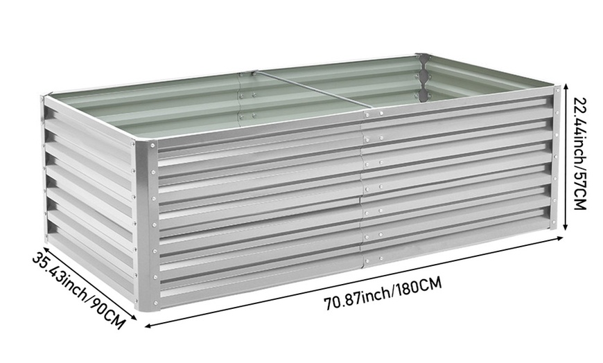 Image 16: Elevated Open Bottom Sectioned Metal Garden Bed
