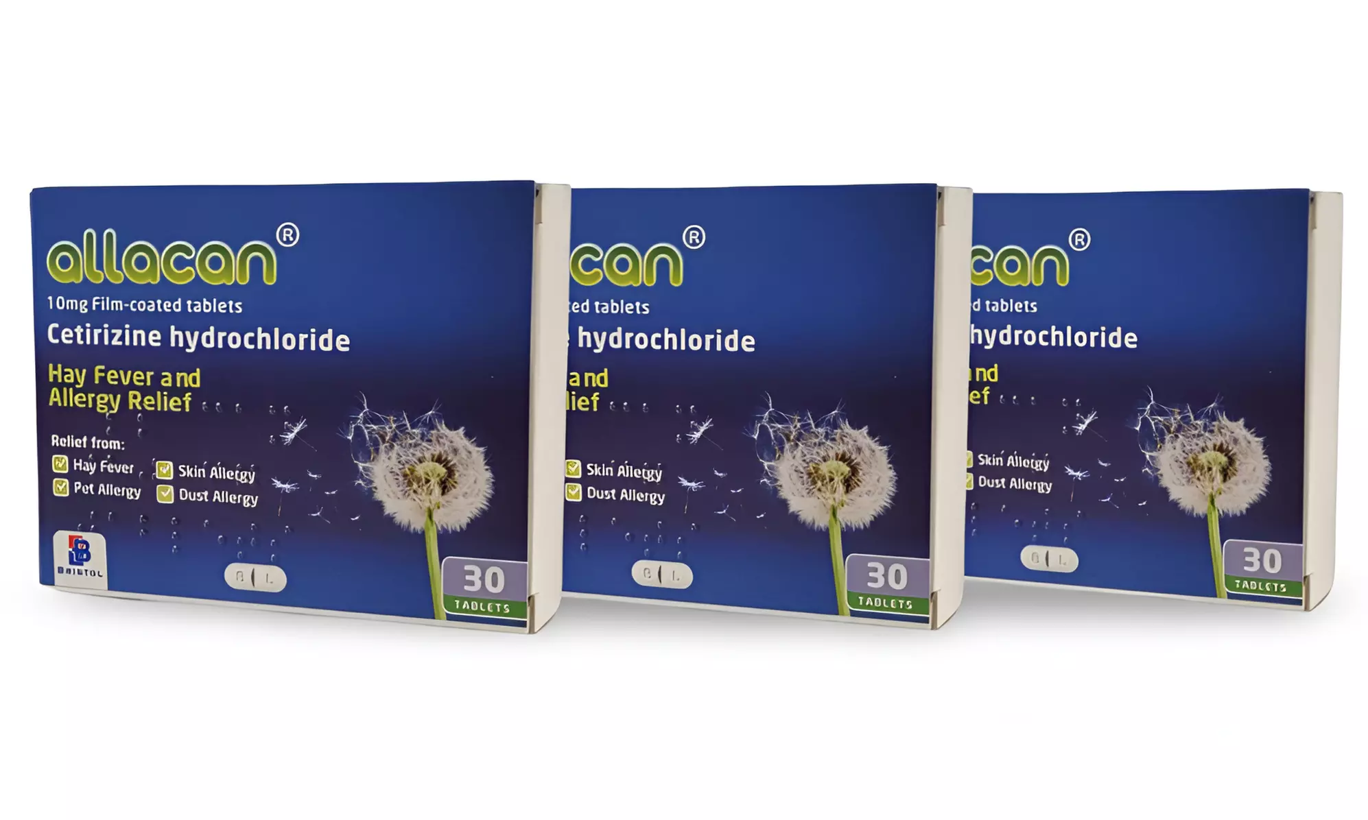 Hayfever Allacan Cetirizine Hydrochloride Tablets up to 12 months Supply