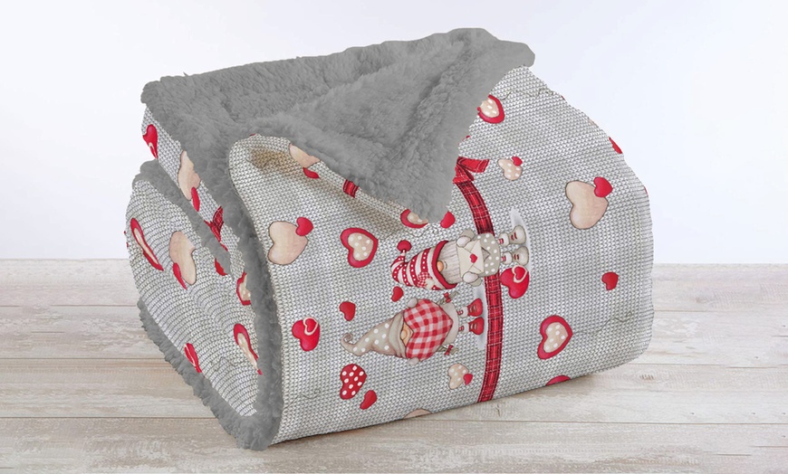 Image 8: Couverture plaid double face sherpa et microfibre