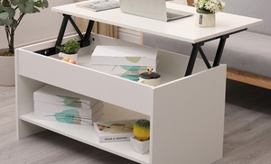 Lift-Up Top Coffee Table with Storage Shelf