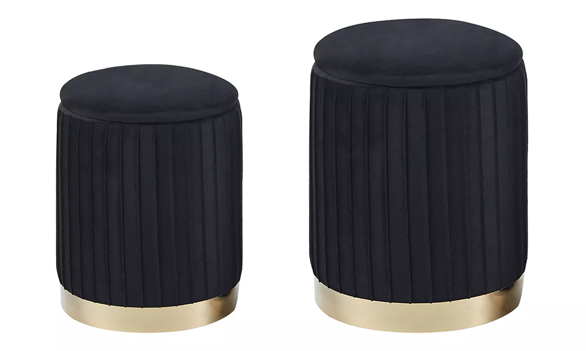 Set 2 velvet opberg-poefen