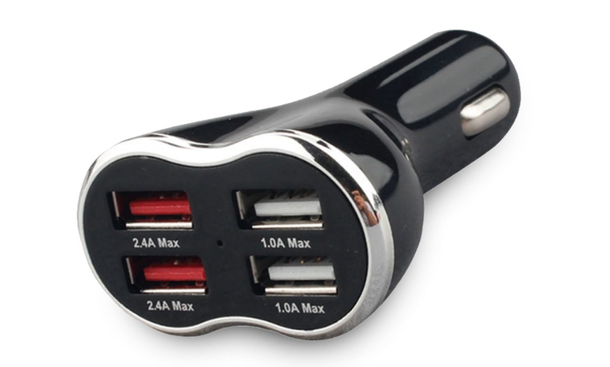 Image 3: Four-Port USB Car Charger