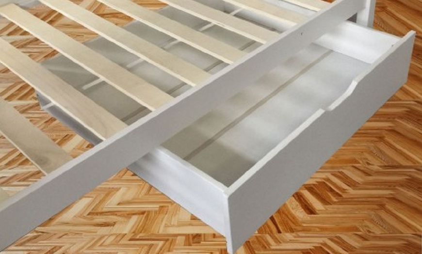 Image 7: Solid Pine Wood Bed Frame