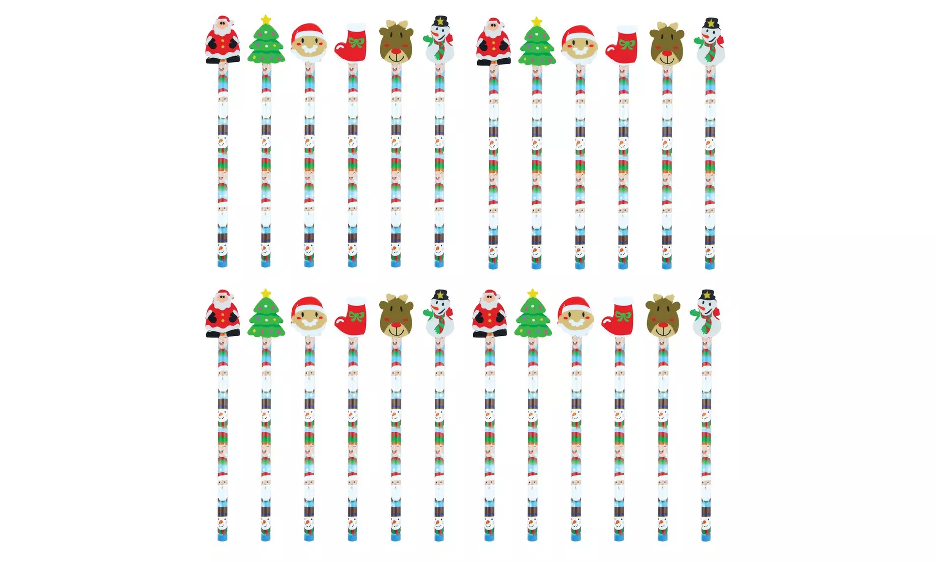 1 ou 2 sets de 24 crayons à papier avec gomme sur le thème de Noël - Primary Image