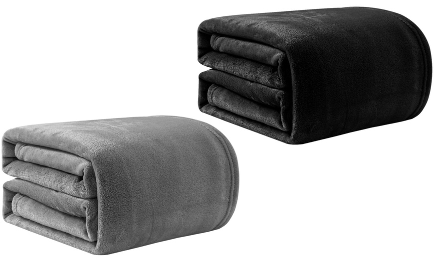 Image 20: Set da 2 coperte in flanella 