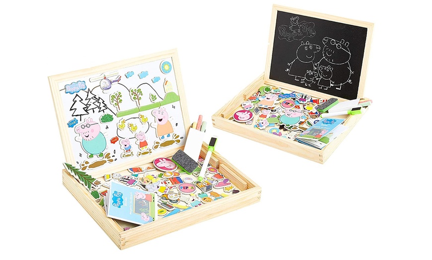 Image 2: Peppa Pig Wooden Magnetic Board Puzzle