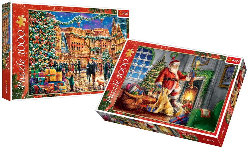 Image 1: 1000-Pc Christmas Jigsaw Puzzle