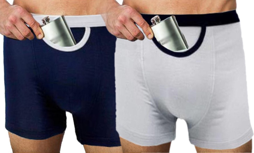 Image 6: Boxer Shorts with Flask Pouch