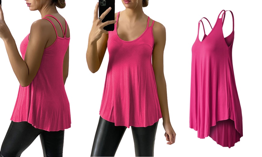 Image 7: Spaghetti Strap Loose Fit Swing Vest Top