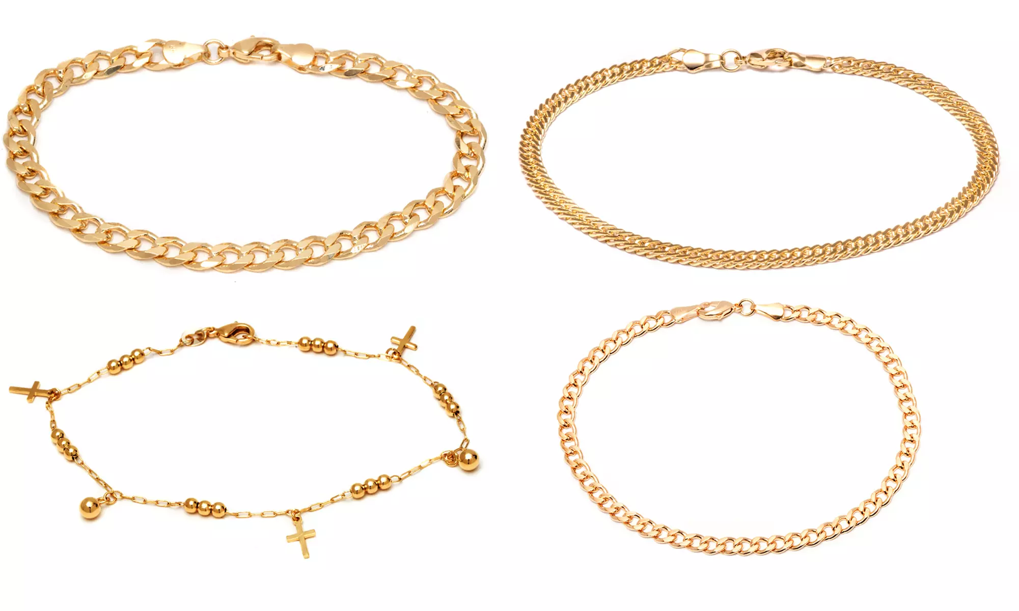 18K Gold Plated Chain Anklets by Sevil - Primary Image