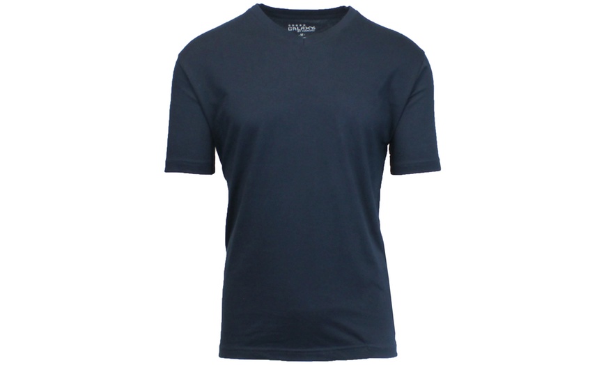 Image 18: Galaxy by Harvic Men's Slim Fit Short Sleeve V-Neck T-Shirts (M-5XL)