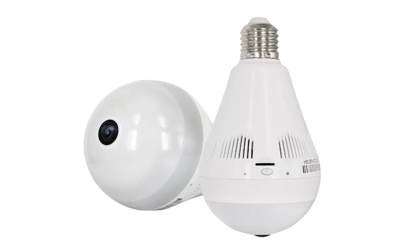 1x oder 2x getarnte 360º HD WiFi-Kamera in Glühbirne opt. mit SD-Karte in der Speichergröße nach Wahl - Primary Image