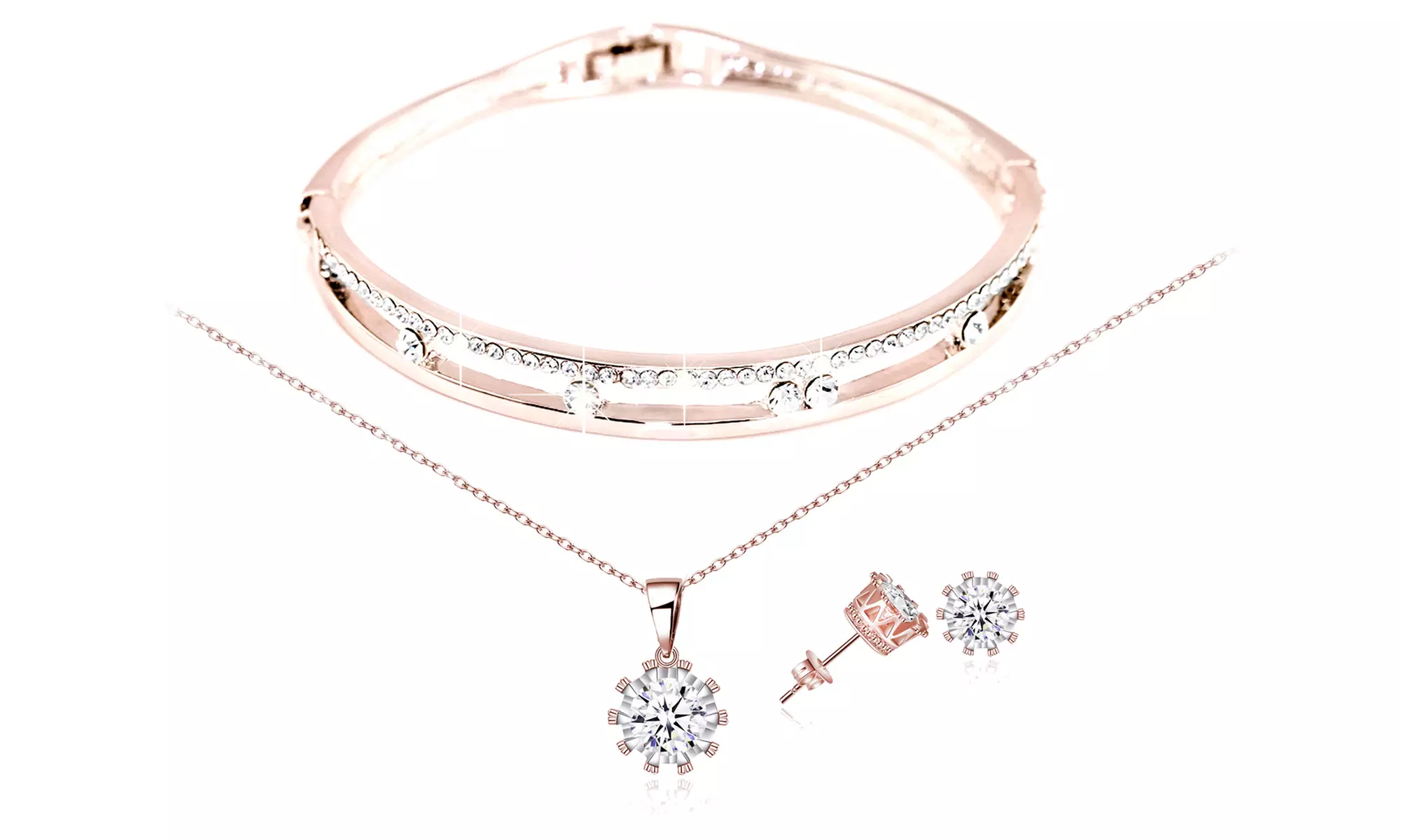 Parure de bijoux "Cassi" avec collier, bracelet et boucles d'oreilles, ornée de cristaux Swarovski® - Image 3
