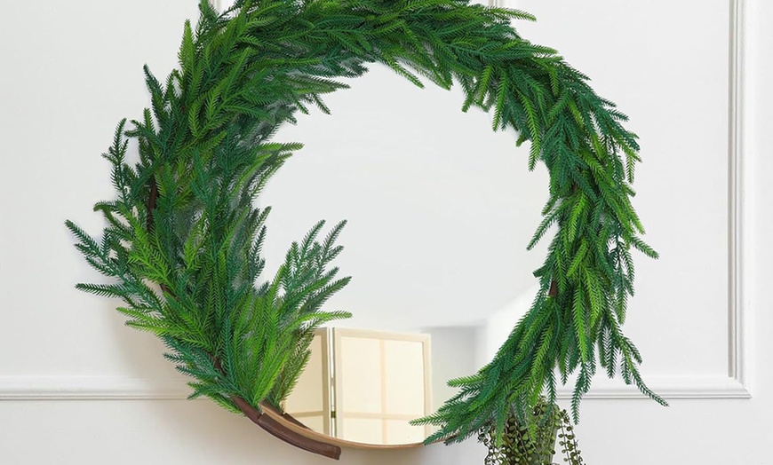 Image 3: Christmas Norfolk Pine Garland Rattan Greenery Garland