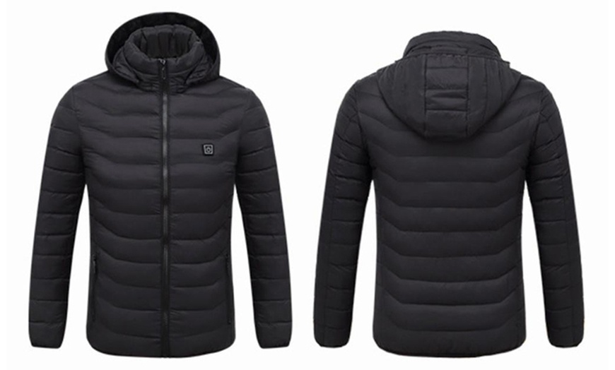 Image 4: Men's Winter Hooded Coat with Smart Heating System