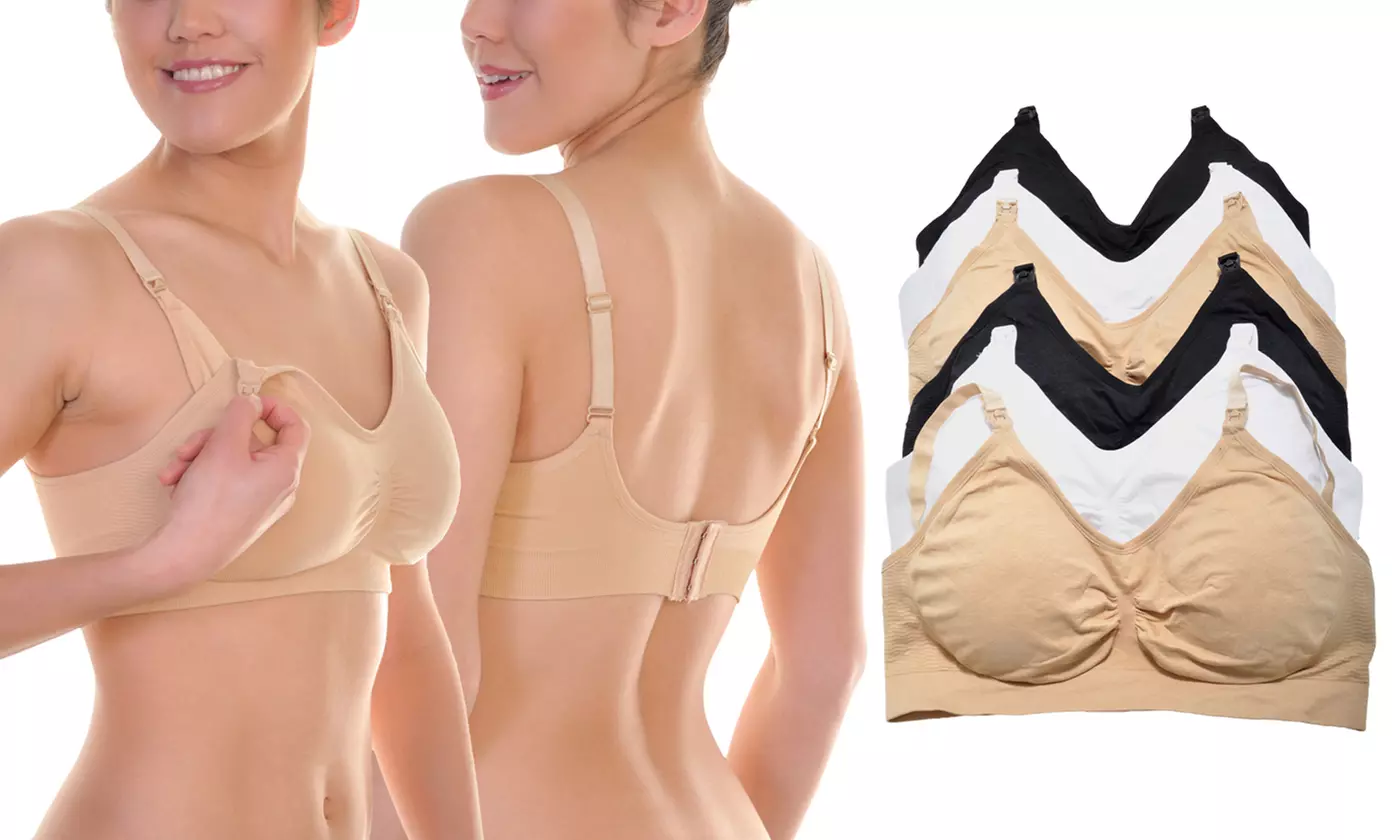 Seamless Nursing Bras with Ruched Cups (6-Pack) - Primary Image