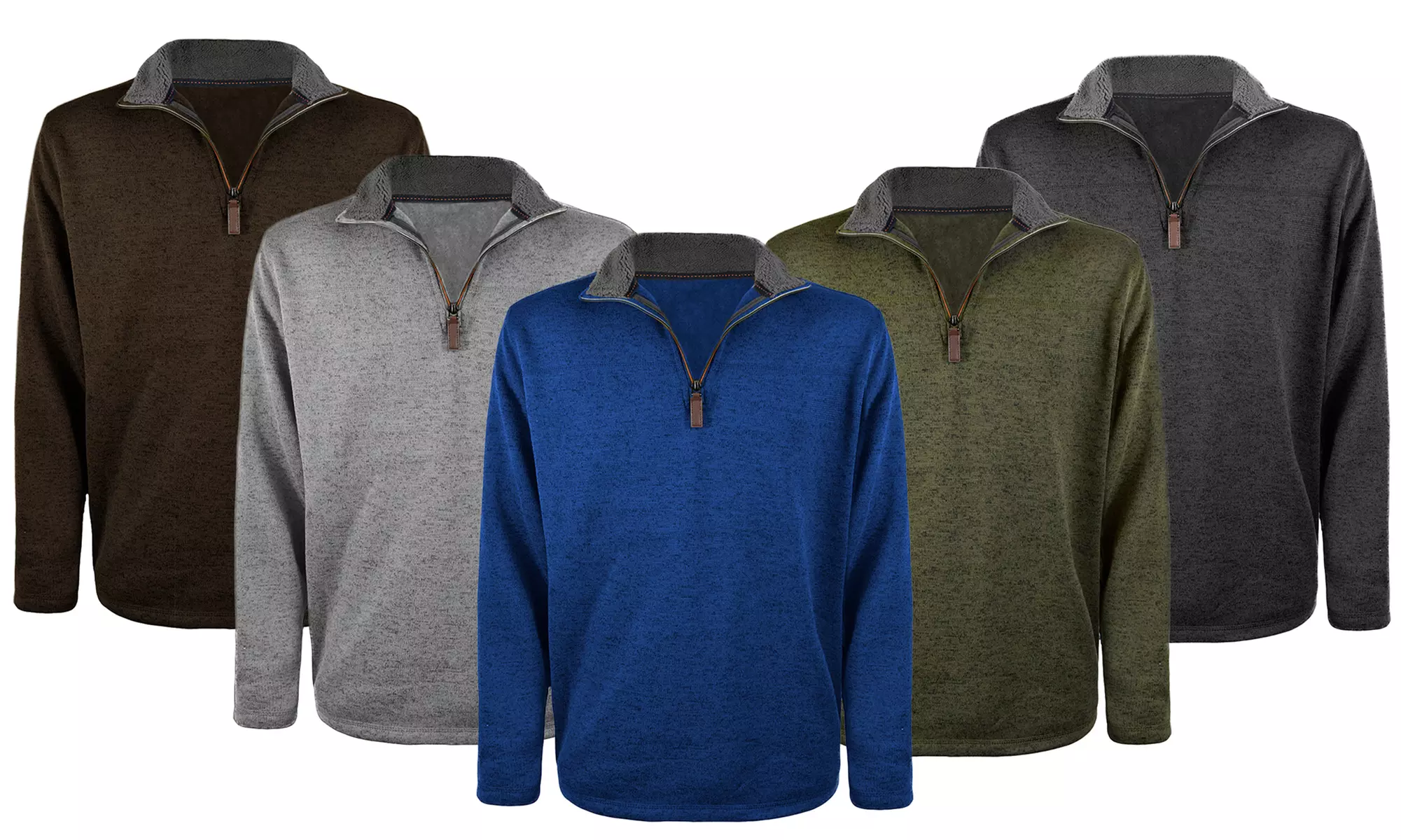 Victory Sportswear Men's Sherpa Collar Heather 1/4 Zip Sweater (S-4XL) - Primary Image