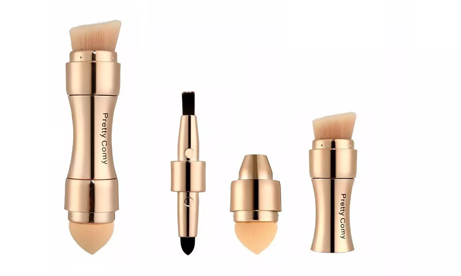 Pinceau de maquillage visage et yeux 4en1, livraison offerte - Primary Image