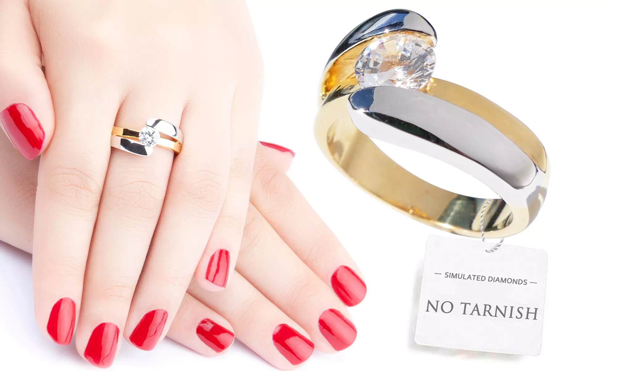 Bague de fiançailles de la marque Ah! Jewellery® ornée d'un zircon cubique - Primary Image