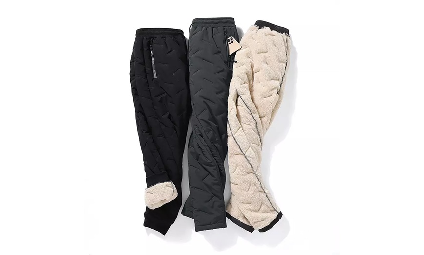 Image 5: Men's Fleece-Lined Sweatpants