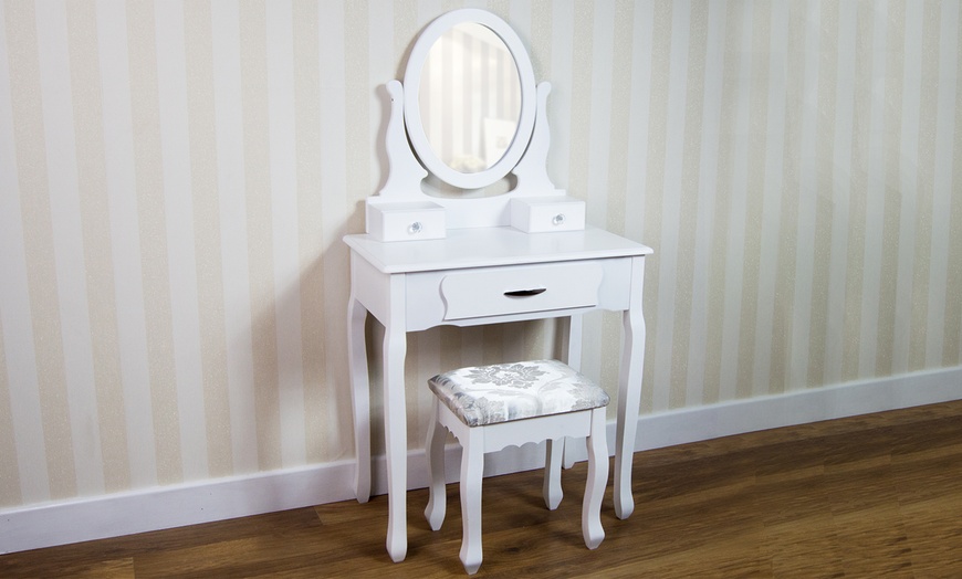 Image 2: Dressing Table with Stool Set